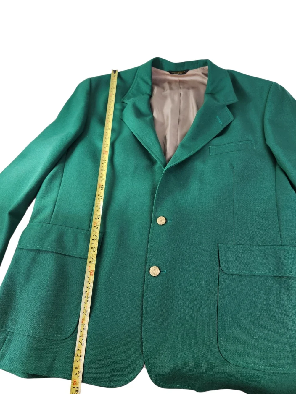 Vintage Hubbards Men’s Green Blazer 48L Gold Button Preppy USA Made Country Club